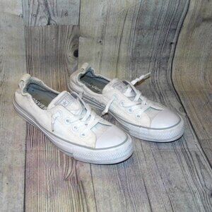 CONVERSE Chuck Taylor All Star Shoreline White Sneakers Womens Size 8